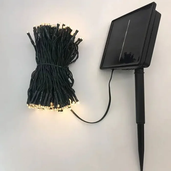 19.9M Suri Solar Warm White LED String Lights – 200 Lights – Online Lighting