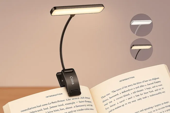19 LED Book Light, Reading Light Book Lamp for Reading at Night with Memory Function, 3 Eye-Protecting Modes -Stepless Dimming, Long Battery Life, 360° Flexible Lamp for Bed