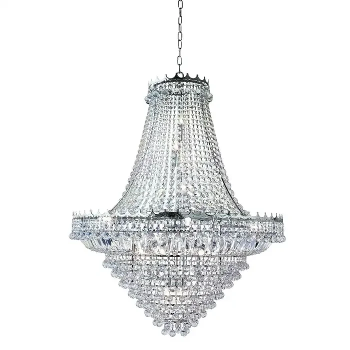 19 Light Crystal Chandelier – Chrome & Crystal (0483VER19PC)