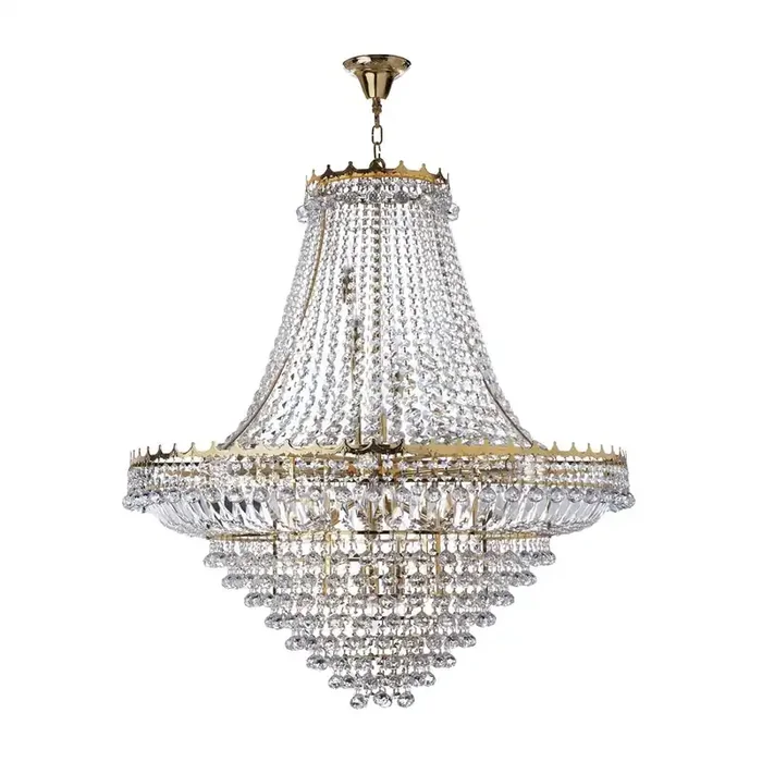 19 Light Crystal Chandelier – Gold & Crystal (0483VER19GD)