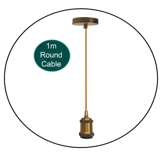 1m E27 Yellow Brass Pendant Light~1698