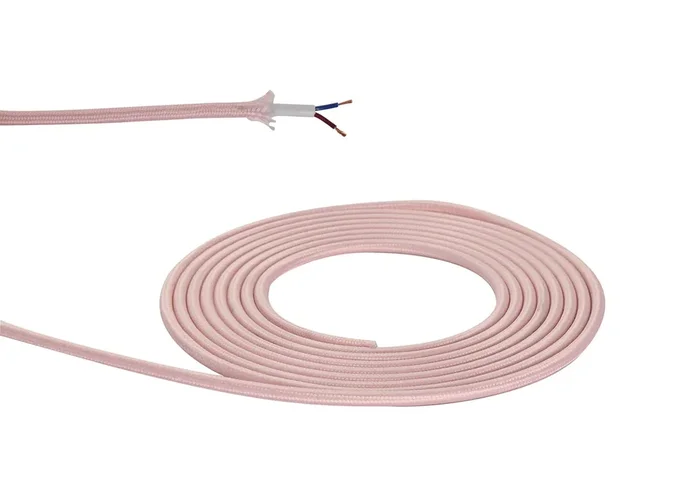 1m Pink Braided 2 Core 0.75mm Cable