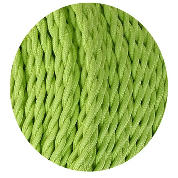 2 Core Twisted Electric Cable Light Green color fabric 0.75mm