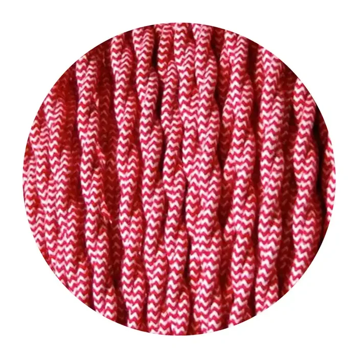 2 Core Twisted Electric Cable Red and White color fabric 0.75mm