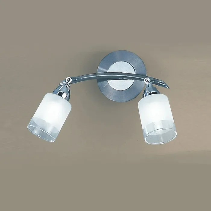 2 Light switched adjustable wall light – Satin Silver (0194CAMDP40022)
