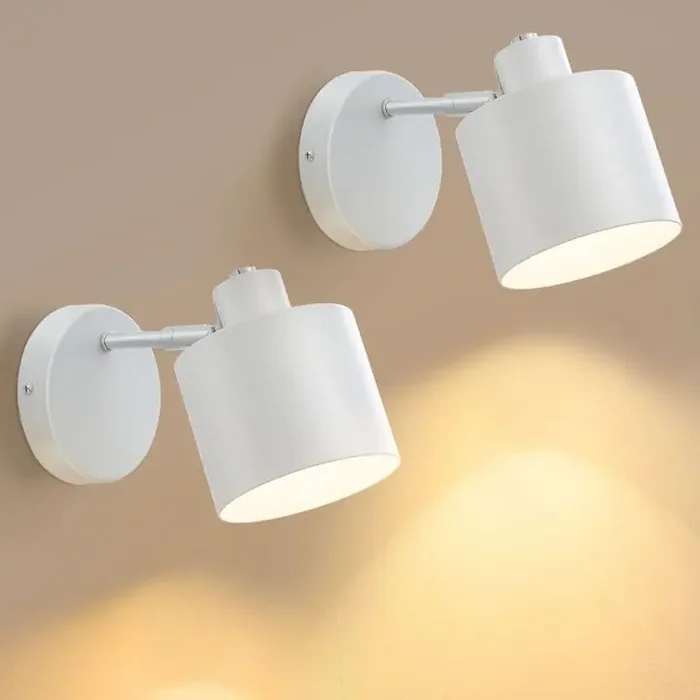 2 Pack Adjustable Industrial Indoor Wall Lights – E27 Wall Lamps for Bedroom, Living Room, Hallway & Stair