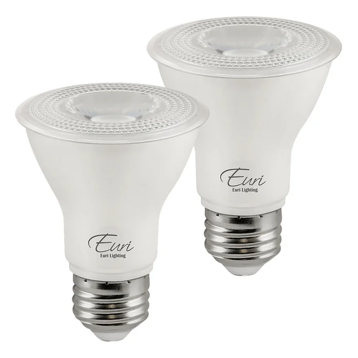 2-Pack LED PAR20 Bulbs – 7W – 500 Lumens – Euri Lighting