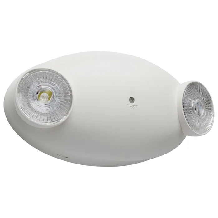 2 Round Head Battery Back Up LED Remote Capable Emergency Light Fixture