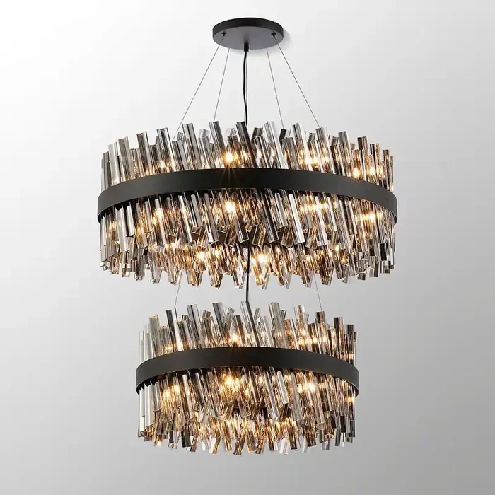 2 Tier Pendant 60cm + 80cm, 18 + 24 Light G9 Available in 9 finishes (1230UNIS9877)
