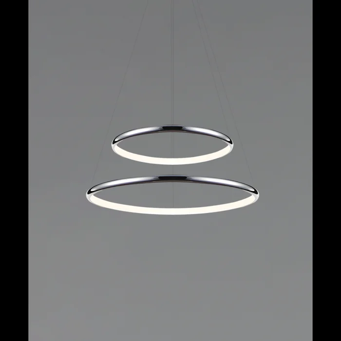 2-Tier Round Chandelier Slim LED Ring Pendant Light