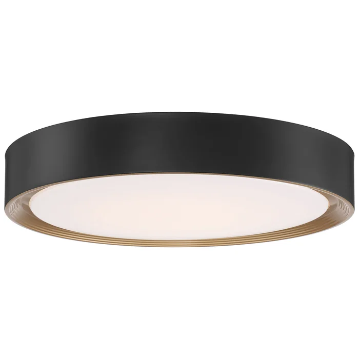 20″ LED Flush Mount Ceiling Light, 2400 Lumens, 24W, 3000K, 120V, Matte Black Finish, Malaga Collection