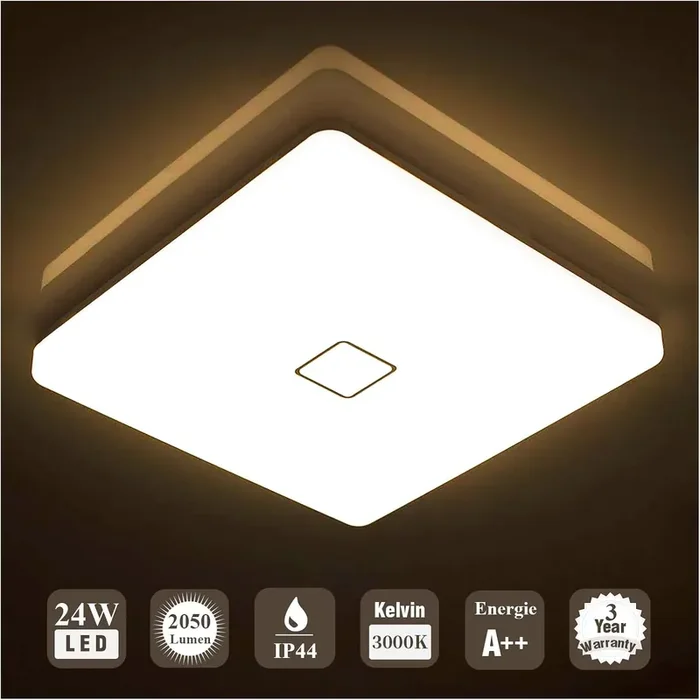 24W Waterproof LED Ceiling Light – Square Ultra-Thin Modern Design – UK