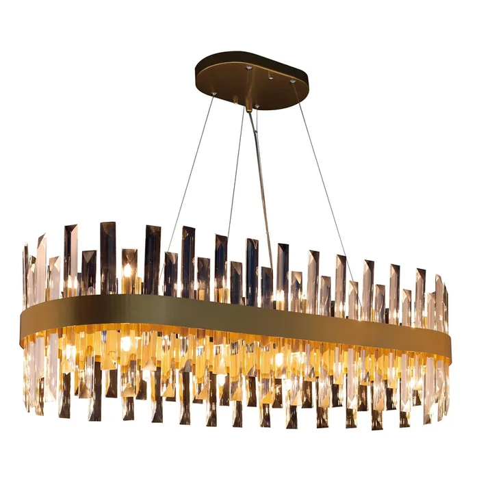 28 Light Large Oval Pendant in Satin Gold (1476ZEN28ASG)