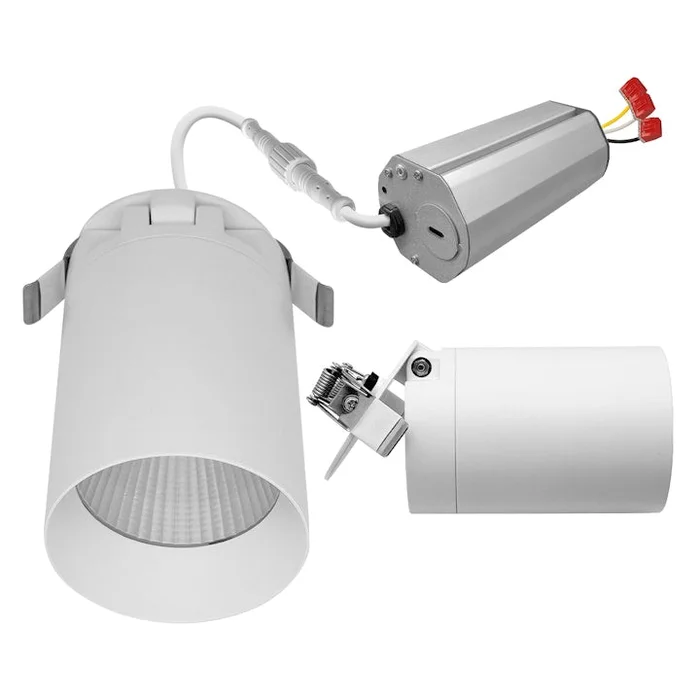 3″ Cylinder Downlight: 1000 Lumens, 15W, CCT Selectable, 120V, White or Black Finish