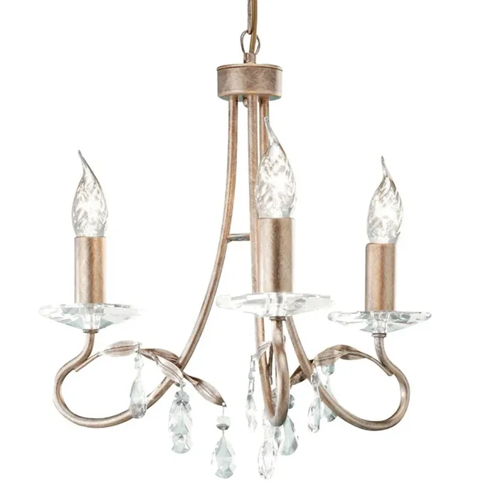 3 Light Chandelier – Silver/Gold with crystals (0178CHR3)