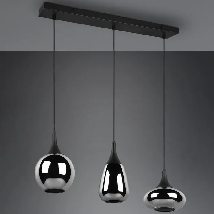 3 Light Chrome Black Bar Pendant E14 (1542LUM317000332)