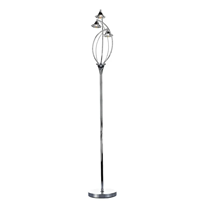 3 Light Floor Lamp Polished Chrome Crystal (0183LUT4950)