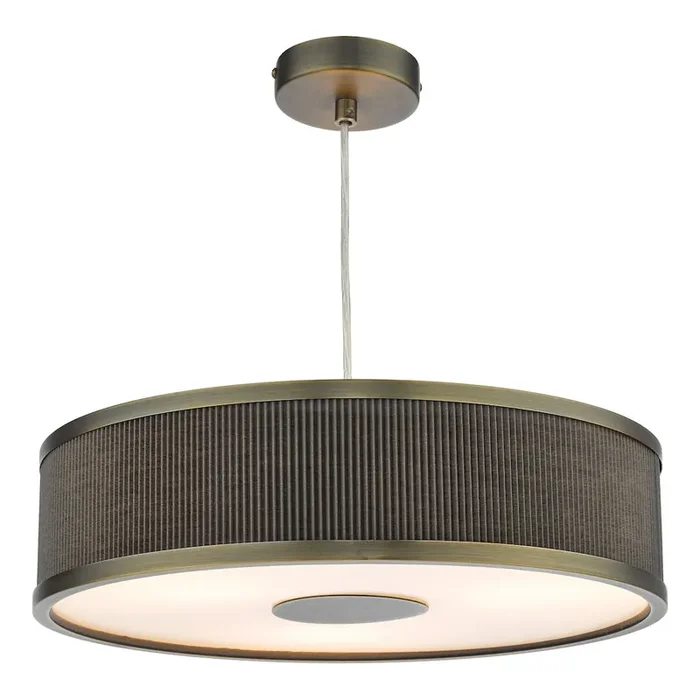 3 Light Pendant Antique Bronze With Brown Shade (0183ALV1039)