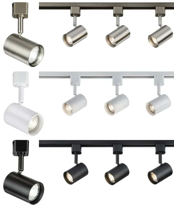 3 Light Ready to Install Track Kit – Cylinder Design Spotlights