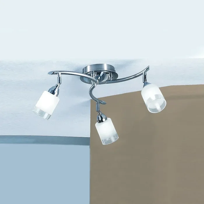 3 Light semi flush adjustable ceiling light – Satin Silver (0194CAMDP40023)