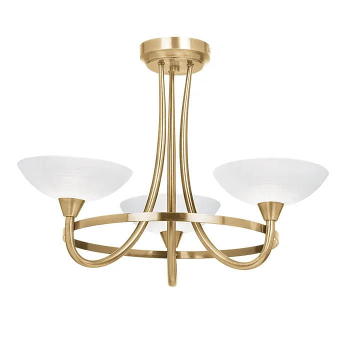 3 Light Semi Flush in Antique Brass (0711CAG3AB)