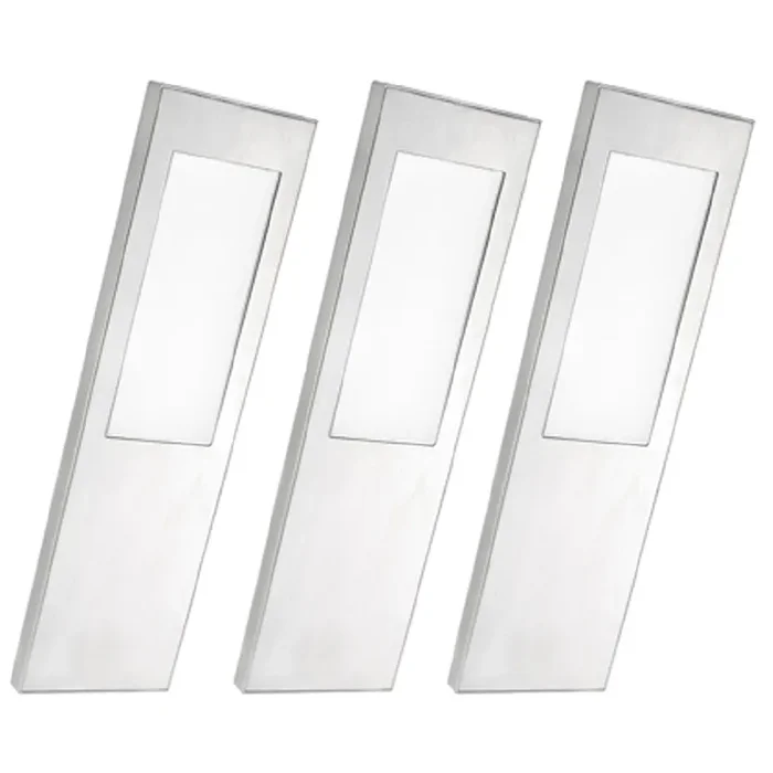 3 Pack Kit LED Stainless Steel Modern Rectangular Under Cabinet Light with Driver