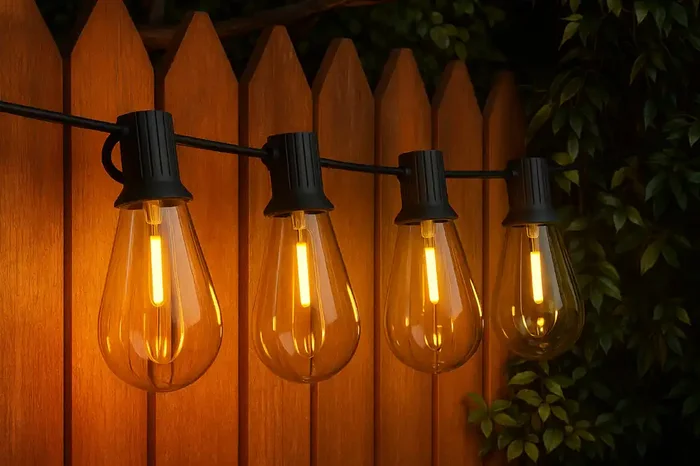 30M LED Garden Festoon Lights With ST38 Bulbs