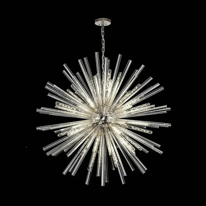 32 Light Round Pendant in Polished Nickel with Clear Glass (1230THU9C)