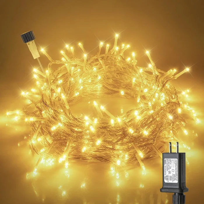 32ft. LED Fairy String Lights with 8 Light Modes – Warm White – IP65 Waterproof Rated