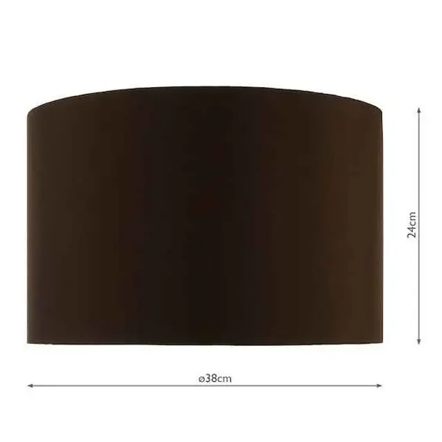 38cm Brown Faux Silk Drum Shade Only