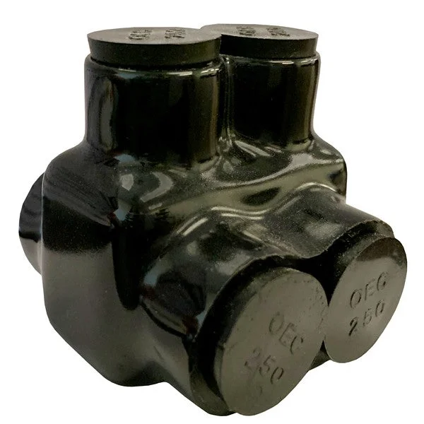 4-14 Black Dual Entry 2-Port Splice Power Connector