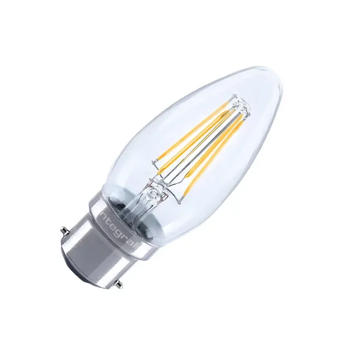 4.2W Warm White Decorative Filament Dimmable LED Candle Bulb – Bayonet Cap – Online Lighting