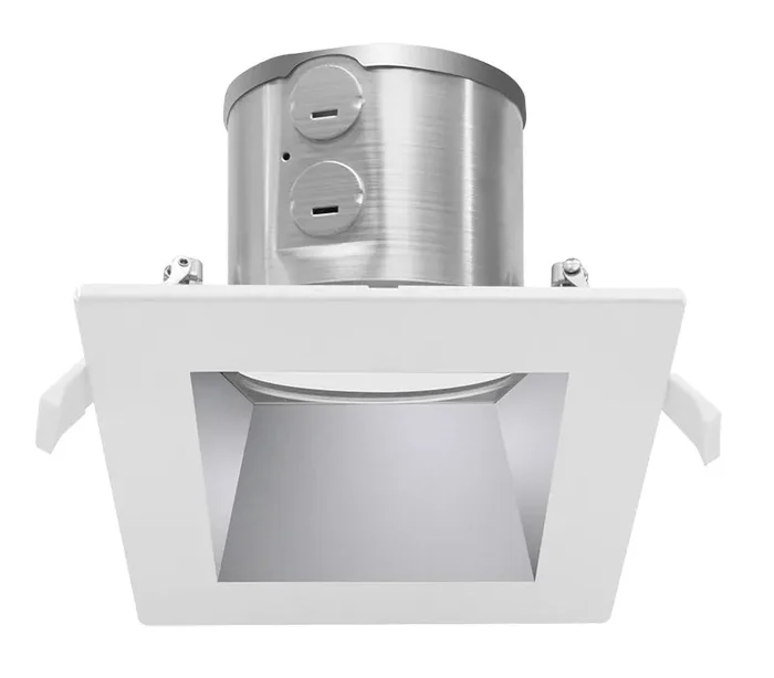 4″ LED Square Commercial Recessed Light, 1720 Lumen Max, Wattage and CCT Selectable, 120-277V, Haze or White