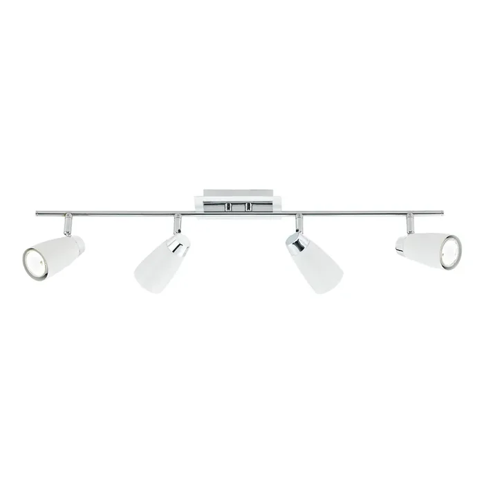 4 Light Bar Spotlight Matt White Polished Chrome (0183LOF842)