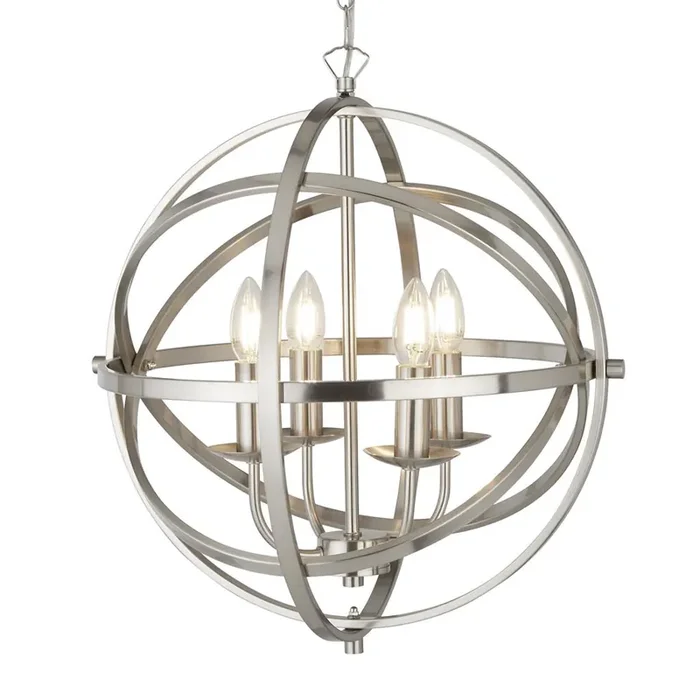 4 Light Ceiling Pendant – Satin Silver (0483ORB24744SS)