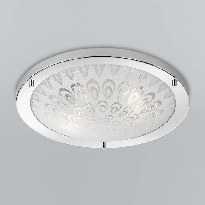 400mm Bathroom Circular Flush Ceiling Fitting IP44 (0194CIRCF5751)