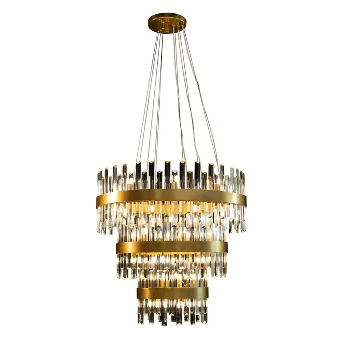 42 Light 3 Tier Pendant in Satin Gold (1476ZEN42ASG)
