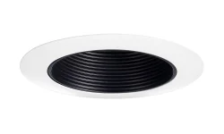 444B-WH 4″ Low Voltage Adj. Baffle Trim, Black Baffle, White Trim