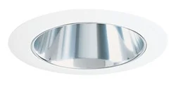 447C-WH 4″ Low Voltage Adj. Cone Trim, Clear Reflector, White Trim