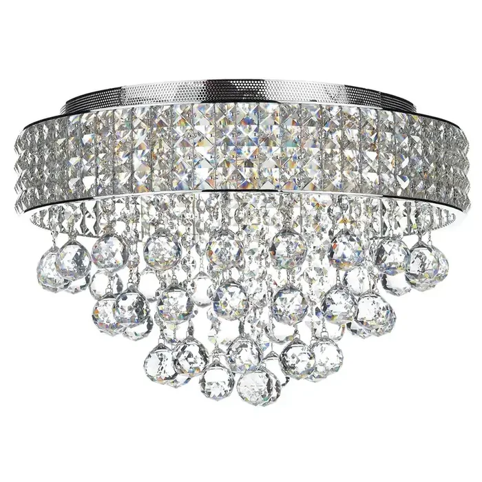 5 Light Flush Polished Chrome, Crystal (0183MAT5450)