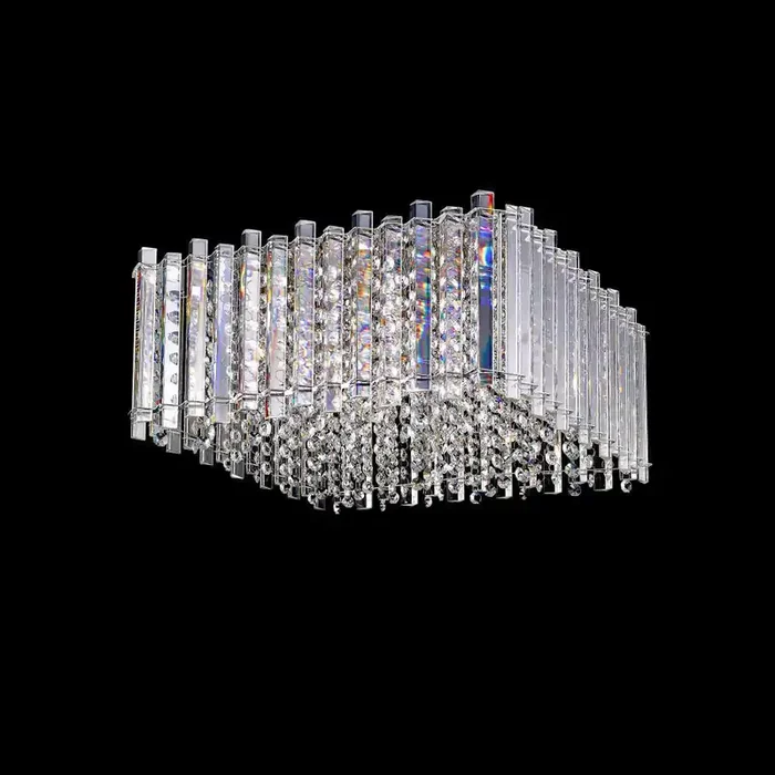 5 Light Square Flush Crystals Ceiling Fitting Polished Chrome – Large (0268CLA05LPLCH)