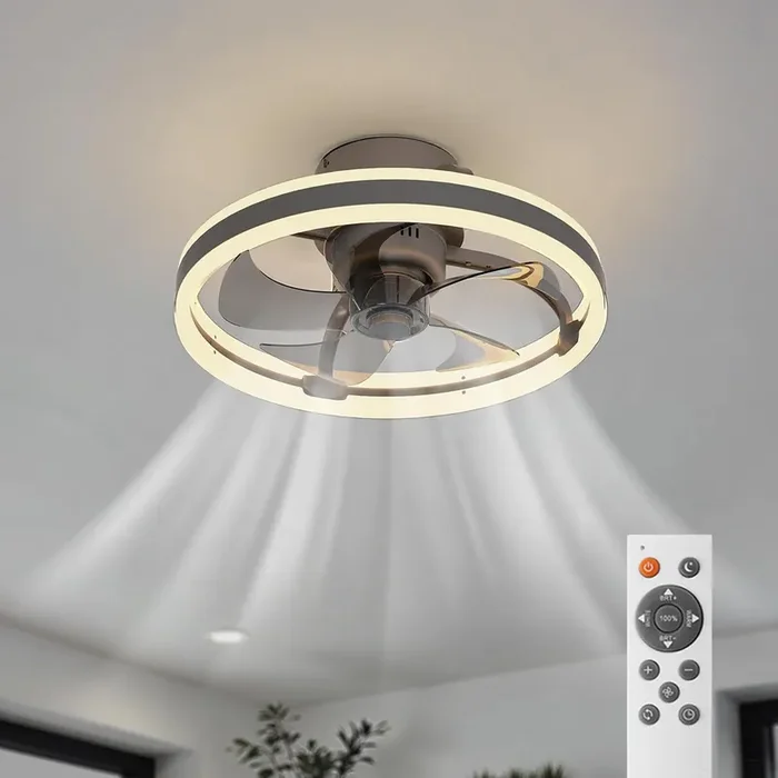 50cm Ceiling Fan with Lights and Remote 6 Speeds, Dimmable LED Ceiling Fan Light