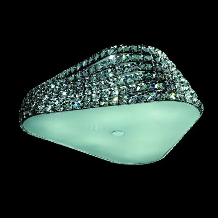 6 Light Chrome and Clear Crystal Flush Fitting (0126CFH21113106CLRPL)