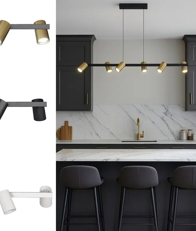 6 Light Linear Suspended Spotbar Pendant