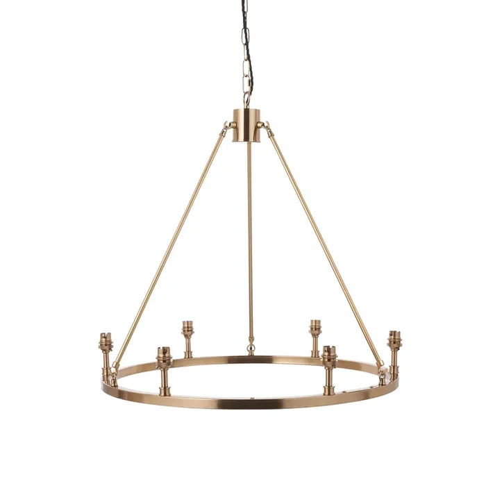 6 Light Pendant in Aged Brass – Height Adjustable (0711CHE111202)
