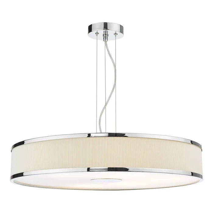 6 Light Pendant Polished Chrome With Ivory Shade (0183ALV1733)