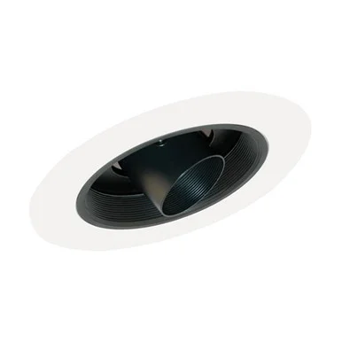 606B-WH 6″ Line Voltage, Super Slope Ceiling Cylinder Spotlight Trim, Black Baffle, White Trim