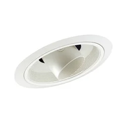 616W-WH 6″ Line Voltage, Slope Ceiling Cylinder Spotlight Trim, White Baffle, White Trim