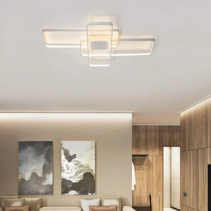 65W LED Ceiling Light – Dimmable Modern Square Design with Remote – Living Room, Bedroom, Dining – White