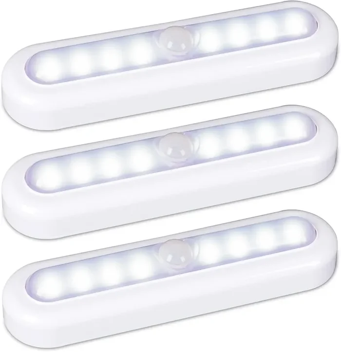 7-Inch Wireless Motion Sensor LED Lights (3 Pack) – Battery Operated, High CRI, Cool White – Stick-On Night Lights for Indoor Use Stairs, Closets, Cabinets & More